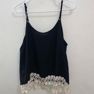 Black Tank Top with White Trim
